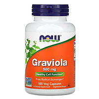 Гравиола (Graviola) Now Foods 500 мг 100 вегетарианских капсул KV, код: 7701355