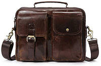 Деловая сумка на плечо кожаная Vintage 14820 Коричневая TN, код: 1317311