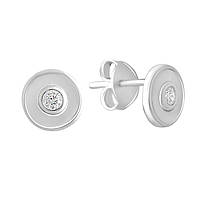 Срібні сережки SilverBreeze з натуральним перламутром фіанітами (2137603) PP, код: 8069588