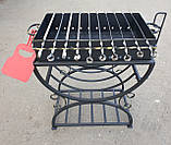 Мангал на 10 шампурів, сталь 2 мм (жаровня + стійка радіусна), фото 2