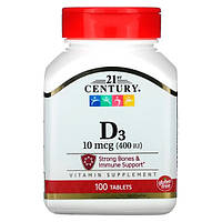 Витамин D 21st Century Vitamin D3 400 IU 10 mcg 100 Tabs PM, код: 7911200