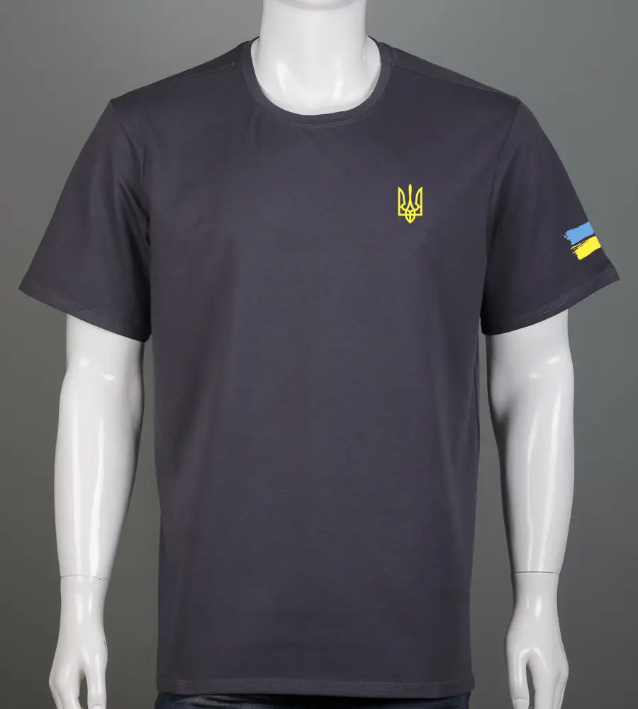 Футболка батал Тризуб UA 2306б (Уп.4шт 3XL,4XL), Графіт