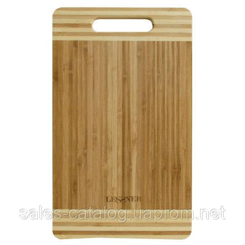Дошка кухонна бамбукова прямокутна 38 х 25 х 2 см Lessner 10301-38 LS SC, код: 6600648