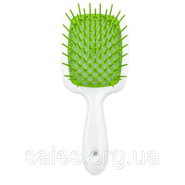 Гребінець для волосся Janeke Superbrush білий із зеленим SC, код: 8290250