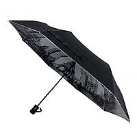 Женский зонтик полуавтомат МАХ с узором изнутри и тефлоновой пропиткой, черный, 480-6 MP, код: 7410667
