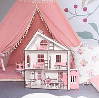 Домик кукольный на 5 комнат 46.5х37.4 см Toy Options PH218613 SB, код: 8297411