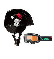 Комплект шолом гірськолижний дитячий + маска Uvex Airwing II SET (48-52) для дитини 3-4 роки Че XN, код: 7473662