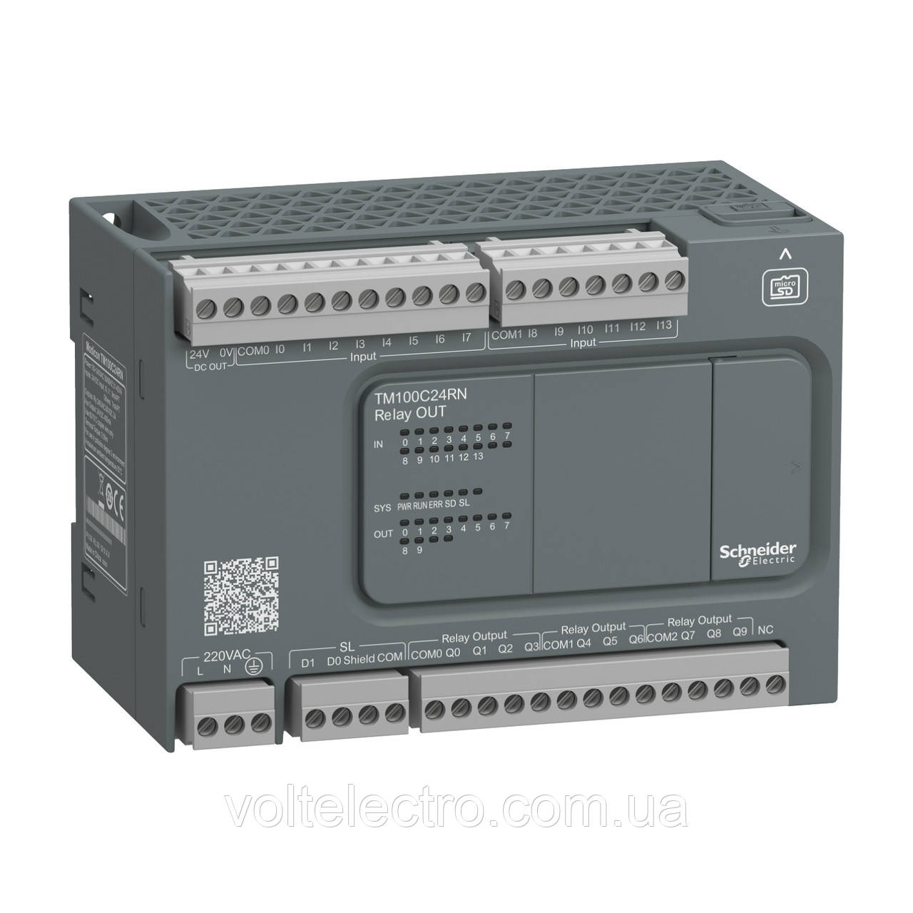 Логічний контролер Modicon M100 24 входів/виходів 10 реле 100...240В AC