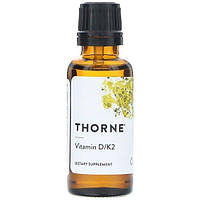 Комплекс Витамин D3+K2 Thorne Research Vitamin D K2, 1 fl oz 30 ml GL, код: 7519382