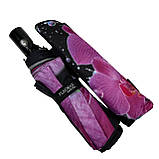 Жіноча парасолька-автомат на 9 спиць від Flagman чорна з рожевою квіткою N0153-10 SC, код: 8027200, фото 6
