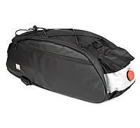 Велосумка на багажник с мигалкой Sahoo 142093 10 л Black Grey SX, код: 8026547