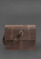 Кожаная сумка-портфель Classic темно-коричневый Crazy Horse BlankNote KM, код: 8321936