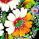 Тарілка декоративна Петриківський розпис ручної роботи з дерева 15 см ЧОРНОБРИВЦІ сувенір, фото 8