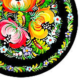 Тарілка декоративна Петриківський розпис ручної роботи з дерева 15 см МАКИ сувенір, фото 4