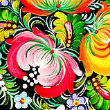 Тарілка декоративна Петриківський розпис ручної роботи з дерева 15 см МАКИ сувенір, фото 8