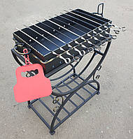 Мангал на 10 шампурів, сталь 4 мм (жаровня + стійка радіусна)