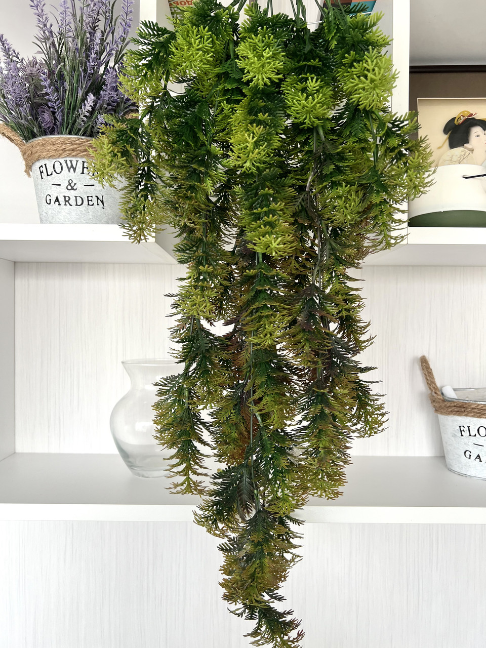 Штучний ампельний кущ (зелений з коричневим напиленням 78 см), фото 1