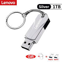 Флеш накопичувач-пам'ять Lenovo у металевому корпусі USB3.0 + перехідники TYPE-C+Micro USB 1TB