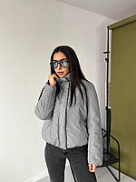 Базовая женская демисезонная куртка с карманами 42/44, Серый