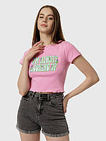 Короткая женская футболка XL розовый Busem ЦБ-00219043 EM, код: 8420796
