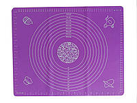 Силиконовый коврик Genes 1030 для раскатки и выпечки теста 40 х 50 см фиолетовый SX, код: 8248046