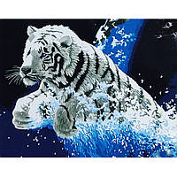 Картина по номерам Strateg Премиум Белый тигр размером 40х50 см (GS045) OS, код: 8118106