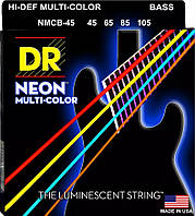 Струны для бас-гитары DR NMCB-45 Hi-Def Neon Multi-Color K3 Coated Medium Bass Guitar 4 Strin GR, код: 6556118