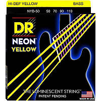 Струни для бас-гітари DR NYB-50 Hi-Def Neon Yellow K3 Coated Heavy Bass 4 Strings 50 110 SC, код: 7417006