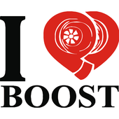 Виниловая наклейка на авто I love Boost (от 12х15 см)