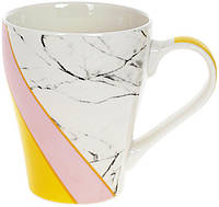 Кружка (чашка) фарфоровая Marble 400мл Pink-Gray Bona DP118109 BK, код: 7523163