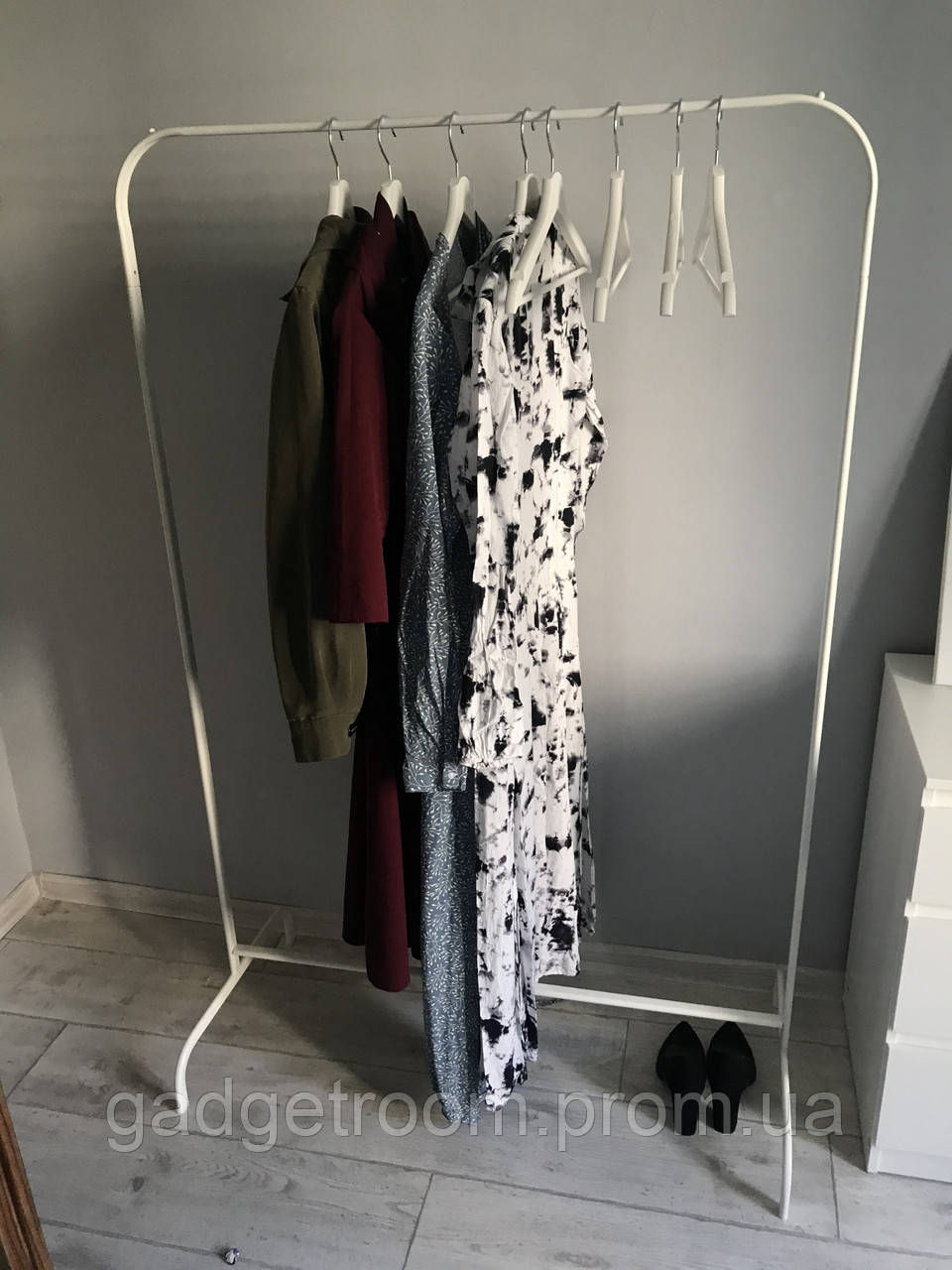 Вешалка стойка для одежды IKEA MULIG 151х99х46 см Белая (601.794.34) GR, код: 7417240 - фото 5 - id-p2157883065