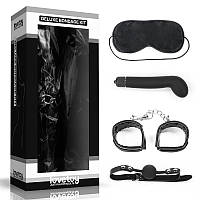 Набір для сексуальних бдсм ігор Lovetoy Deluxe Bondage Kit (маска, g-вібратор, наручники, кляп FG, код: 7729120