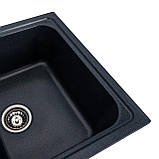 Гранітна мийка для кухні Platinum 7950 Equatoria глянець Антрацит SC, код: 8413274, фото 3