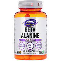 Бета аланин NOW Foods Beta-Alanine, Endurance 750 mg 120 Veg Caps TT, код: 7518252