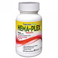 Комплекс для профилактики давления и кровообращения Nature's Plus Hema-Plex 60 Veg Caps TP, код: 7518079