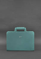 Женская кожаная сумка для ноутбука и документов бирюзовая BlankNote KB, код: 8132822