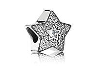 Серебряный шарм Pandora Звезда желания паве 791384CZ TR, код: 7359502
