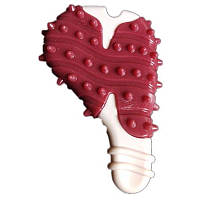 Жевательная игрушка для собак Фауна Косточка бекон с виниловой намоткой 12 см Красный с белым CP, код: 8209231