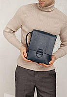 Мужская кожаная сумка-мессенджер Esquire синяя BlankNote OS, код: 8132411