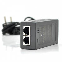 POE инжектор Merlion 48V 0.5A (24Вт) с портами Ethernet с + кабель питания FG, код: 6858867