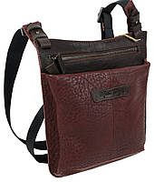 Кожаная мужская сумка планшетка Mykhail Ikhtyar Бордовый с коричневым (45041 bordo brown) OB, код: 7940535