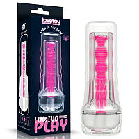 Мастурбатор для чоловіків Lovetoy Lumino Play Masturbator Pink Glow 8.5 SP, код: 8019680