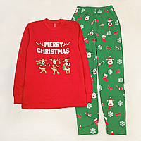 Яркая женская пижама Dexters футер merry christmas М красный зеленый SX, код: 8446910