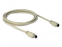 Кабель клавіатури-мишки Delock PS2 M F 2.0m AWG28 сірий (70.08.5805) ML, код: 7454270