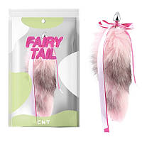 Анальна пробка з пухнастим хвостом Detachable Fluffy Fox Tail Plug Pink 18.5 Cnt SP, код: 8373825