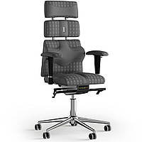 Кресло KULIK SYSTEM PYRAMID Экокожа с подголовником со строчкой Серый (9-901-WS-MC-0206) XN, код: 1686005