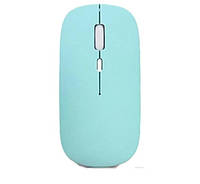 Мышка бесшумная компьютерная Macaron Bluetooth USB Мятный XN, код: 8263083