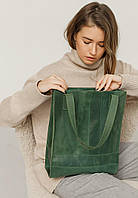 Кожаная женская сумка шоппер Бэтси зеленая BlankNote BX, код: 8132222