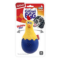Игрушка для собак GiGwi Цыпленок-неваляшка с пищалкой Basic 14 см Желтый (75476) OB, код: 7687829