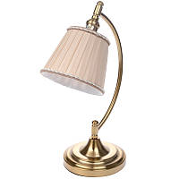 Настольная лампа барокко с абажуром Brille 40W BKL-571 Латунь EM, код: 7271152